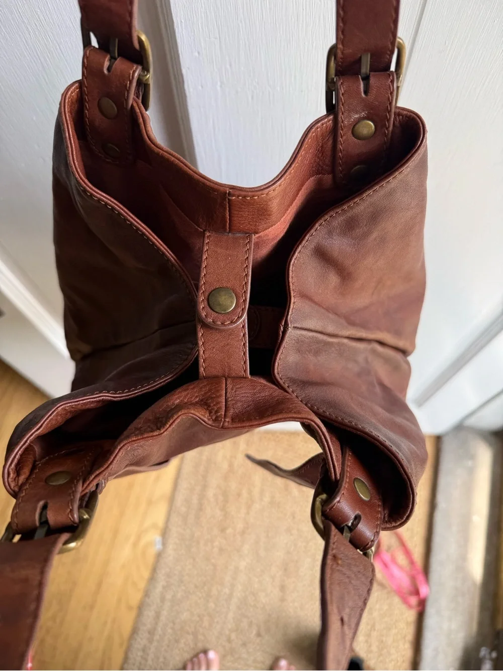 Dragon Diffusion Rust Brown Large Leather Shoulder Bag